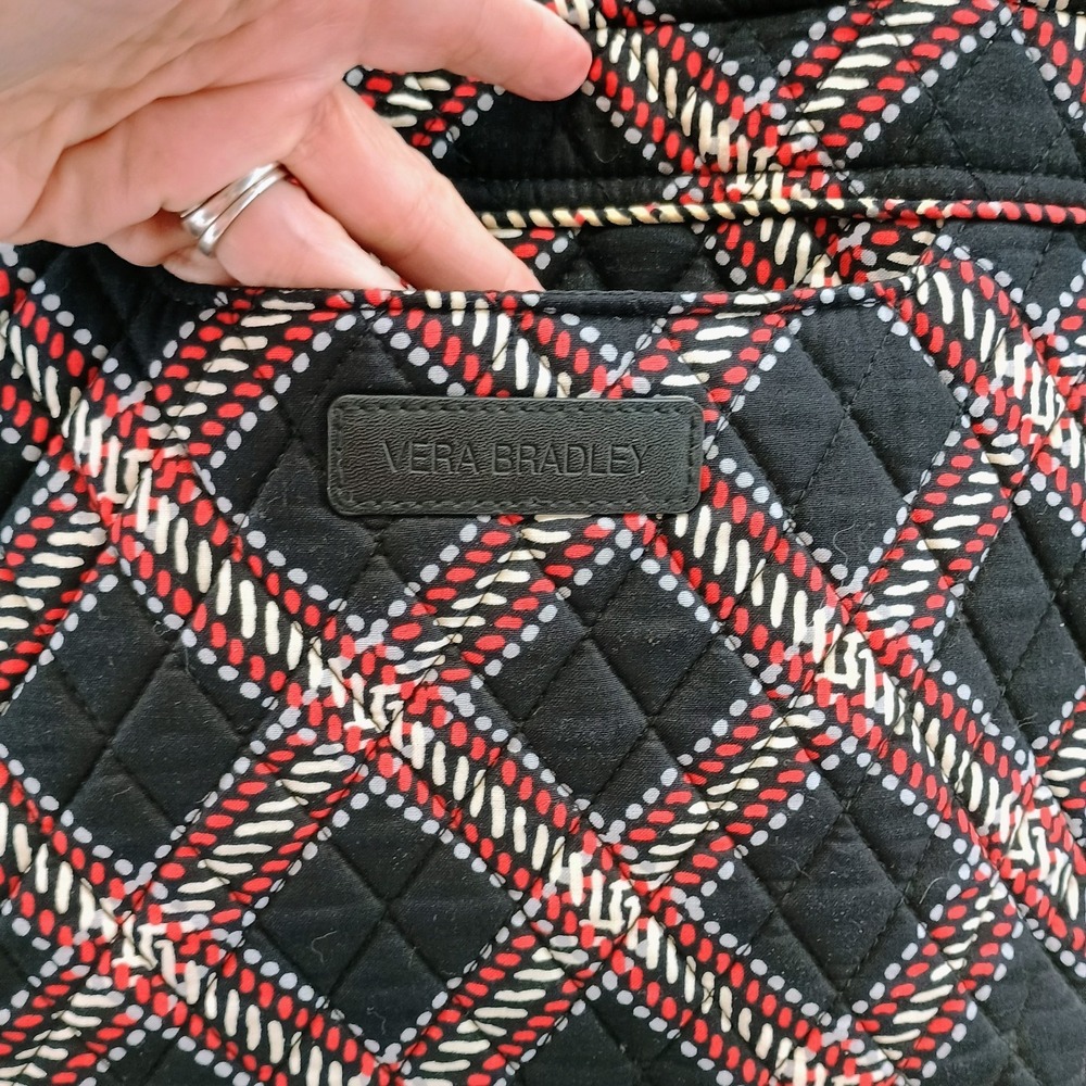 Vera Bradley Minsk Plaid Shoulder Tote Quilted Cotton Bag And Cosmetic Case Set - Picture 11 of 12